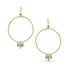 textured open circle with diamond chevron fringe earring, in blue diamonds and yellow gold <span class='visuallyhidden'>Call, text 323-404-2959 for shopping help.</span>